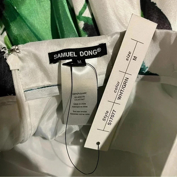 NEW Samuel Dong Hi Low Floral Skirt Womens Small White Green Size Medium M - Picture 7 of 9